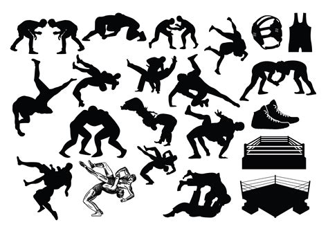 WRESTLING SILHOUETTE SVG Wrestling silhouette clipart | Etsy