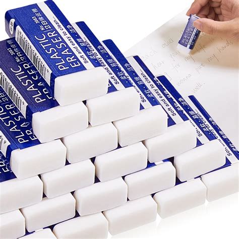 Amazon.com : Yeaqee 300 Pcs White Pencil Erasers Bulk Soft Art Erasers ...