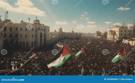 Pro-Palestinian protest stock image. Image of political - 295806869