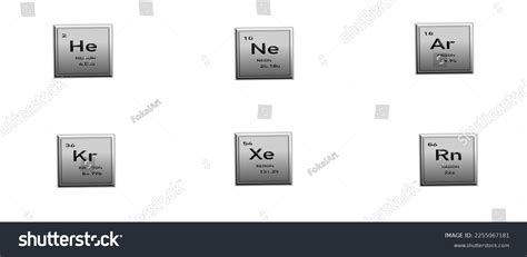 Set Inert Gases Periodic Table Elements Stock Vector (Royalty Free) 2255067181 | Shutterstock