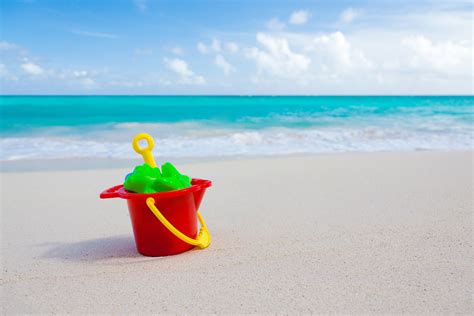 Bucket And Toys On Beach Free Stock Photo - Public Domain Pictures