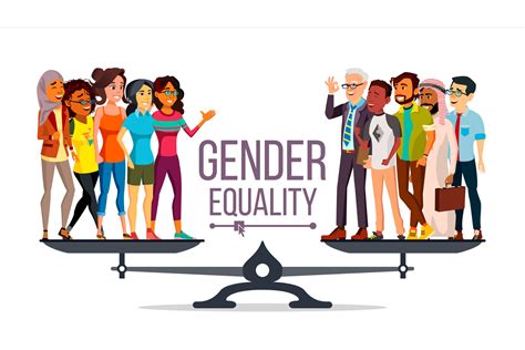 Gender Equality Vector. Man, Woman, Male, Female On Scales. Equal ...