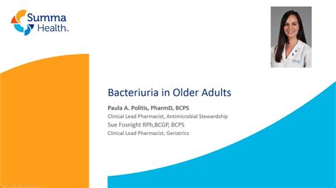 Asymptomatic Bacteriuria in Older Adults - YouTube