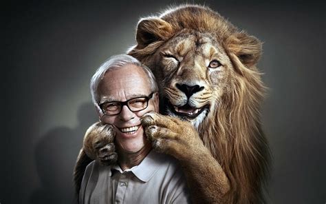 1366x768px | free download | HD wallpaper: Funny man and lion, smile, face, Paws | Wallpaper Flare