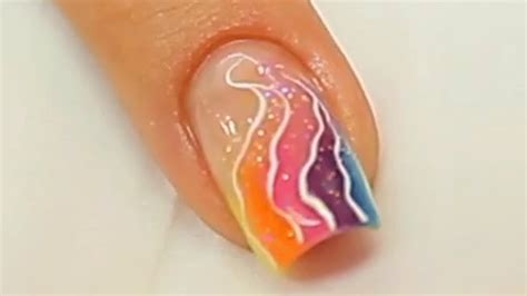 Neon Rainbow Swirl Acrylic Nail Design Tutorial Video by Naio Nails - YouTube