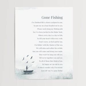 Gone Fishing Poem Ready to Print Celebration of Life Poem for - Etsy