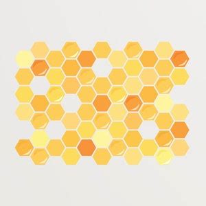 Peel and Stick Honeycomb Decoration , Hexagon Wall Art , Bee Wall Decal ...