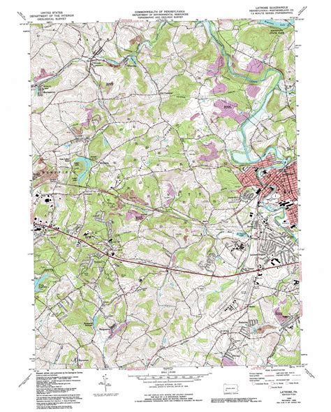 Latrobe topographic map, PA - USGS Topo Quad 40079c4