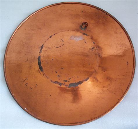 Vintage copper plate wall hanging GEOMETRIC & FLORAL folk