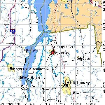 Vergennes, Vermont (VT) ~ population data, races, housing & economy