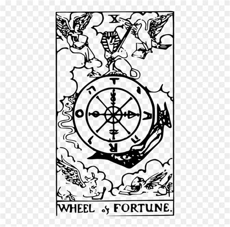 Tarot Drawing Wheel Fortune - Wheel Of Fortune Tarot Card Art, HD Png ...