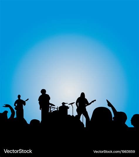 Concert crowd silhouette Royalty Free Vector Image