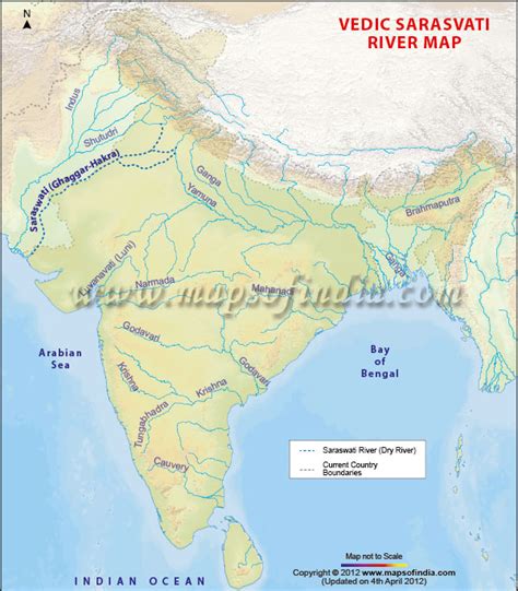 Sarasvati River Map, Vedic Saraswati River