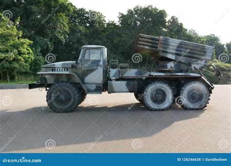 Grad Rocket Launcher BM-21 `Grad` Stock Photo - Image of combat, army ...