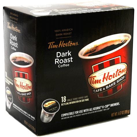 Tim Horton's Coffee K Cups, Dark Roast, 18 Ct - Walmart.com