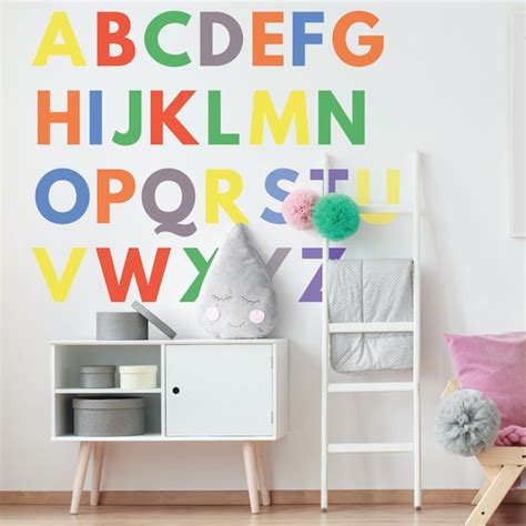 Large Colourful Alphabet Wall Stickers Kids Wall Decal | Etsy