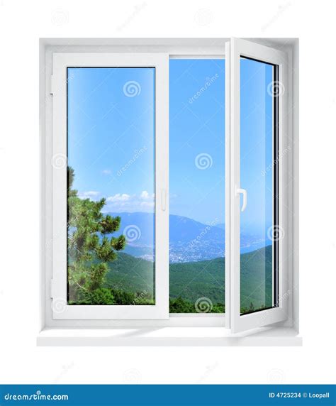 New Opened Plastic Glass Window Frame Isolated Stock Images - Image ...