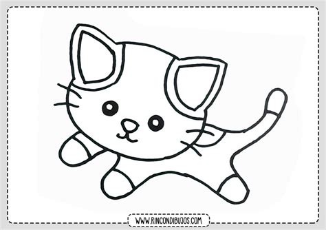 Dibujos Faciles Gatos Colorear - Rincon Dibujos | Gatito para colorear ...