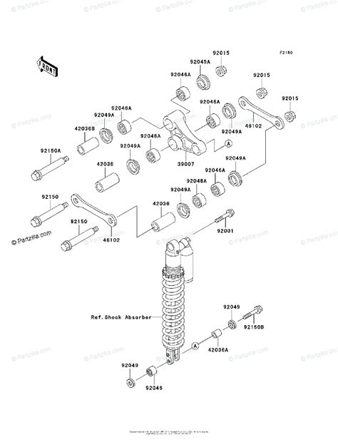 Kawasaki Motorcycle 2000 OEM Parts Diagram for Rear suspension ...