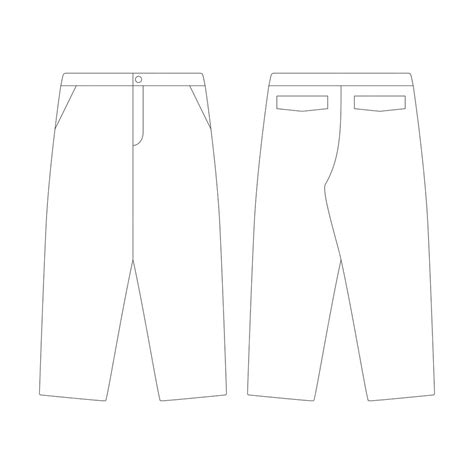 Premium Vector | Template baggy pants jeans vector illustration flat design outline clothing ...