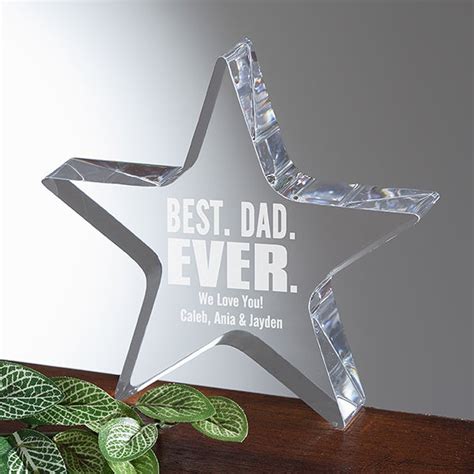 Personalized Father Award - Best Dad Ever Acrylic Star Keepsake