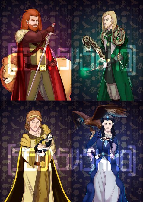 Hogwarts founders - Commision by SebasVishno on DeviantArt