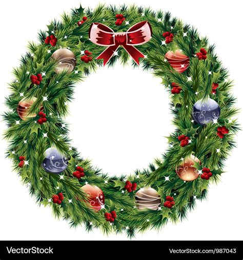 Christmas wreath Royalty Free Vector Image - VectorStock