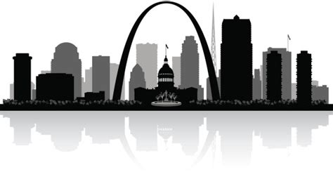 Silhouette Of St Louis City Skyline In Missouri Stock Illustration - Download Image Now - iStock