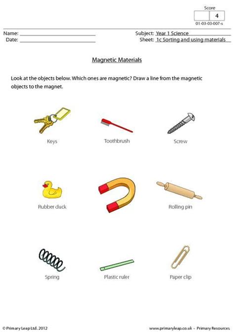 Magnetic materials Worksheet | Science worksheets, Magnetic material ...