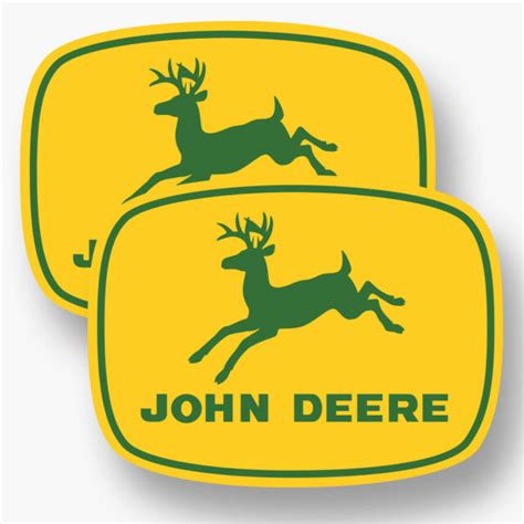 2x JOHN DEERE 8" Yellow Decals / Stickers for Tractor, Truck, Window ...