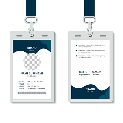 professional corporate id card template, clean blue id card design with realistic mockup 7457984 ...