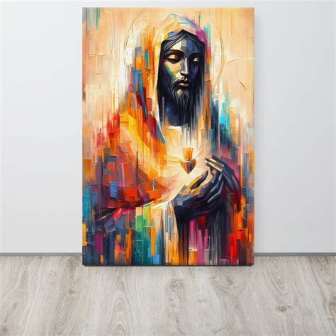 Black Jesus Painting, Afro Canvas Print, Black Jesus Art, Abstract ...