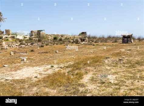 Bird trapping hunting shelters on the coast at Qrendi near the heritage park, Malta Stock Photo ...