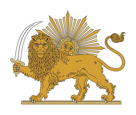 Lion and Sun Emblem with Sword and Tilted Sun Digital Art by A Z - Fine Art America