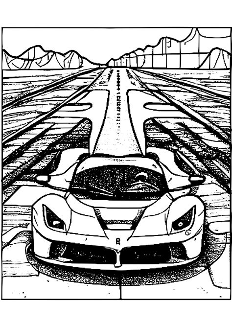 Ferrari Coloring Page · Creative Fabrica