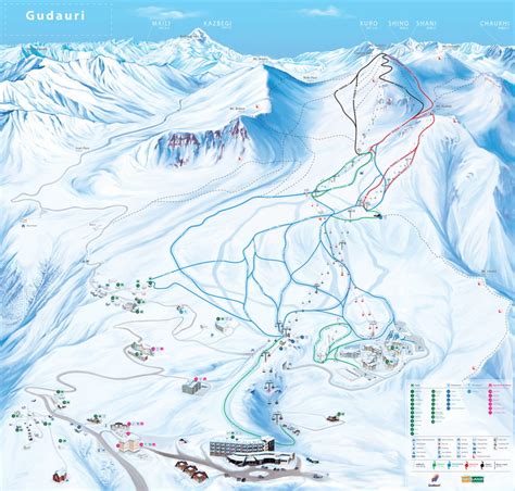 Gudauri / Piste and ski lifts map of Gudauri