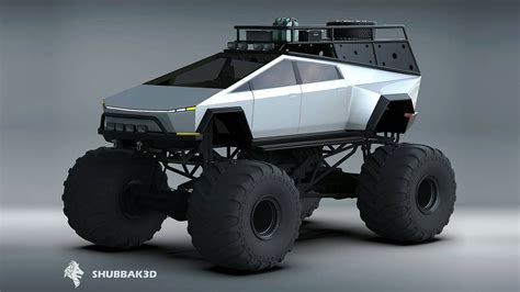 Someone Created A Tesla Cybertruck Monster Truck Render And We Absolutely Dig It