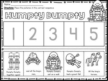 Humpty Dumpty Nursery Rhyme Set by Kindergarten Lifestyle | TpT