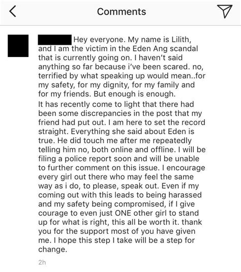 Girl allegedly sexually harassed by YouTuber Eden Ang speaks up ...