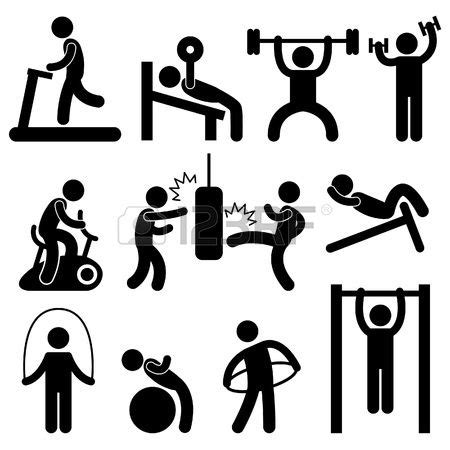 Man Menschen Athletisch Gym Gymnasium Body Building Übung Gesunde Training Workout Sign Symbol ...