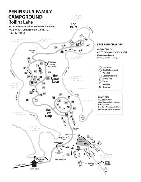 Folsom Lake Peninsula Campground Map