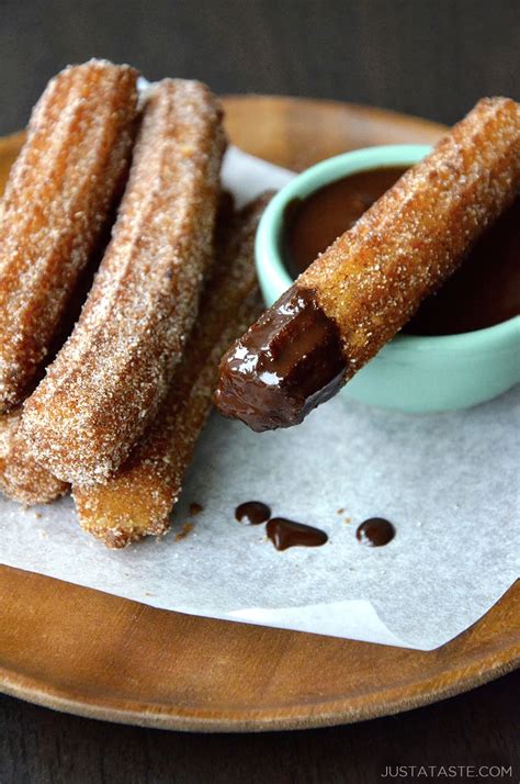 Easy Homemade Churros with Chocolate Sauce - Just a Taste