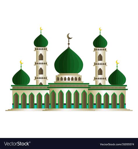 Islamic mosque cartoon isolated Royalty Free Vector Image