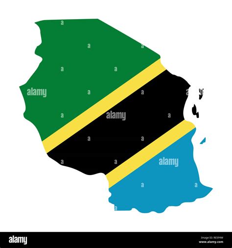 map of Tanzania with flag inside. Tanzania map illustration Stock Photo ...