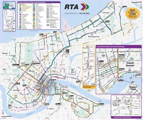 New Orleans RTA public transport map | New orleans map, Bus map, New orleans