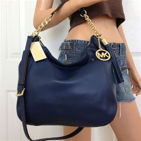 NWT MICHAEL KORS LARGE NAVY BLUE CROSSBODY SHOULDER LEATHER BAG PURSE | Handbags michael kors ...