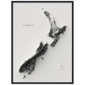 New Zealand 3D Relief Map Topographic Wall Art Elevation - Etsy