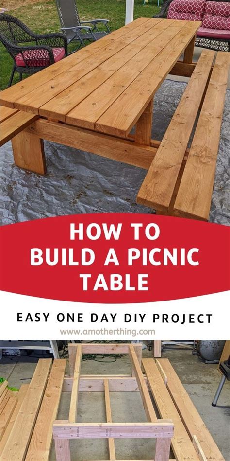 Diy extra large modern picnic table – Artofit