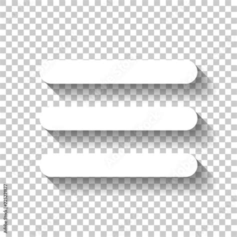 Hamburger menu. Web icon. White icon with shadow on transparent - Buy ...