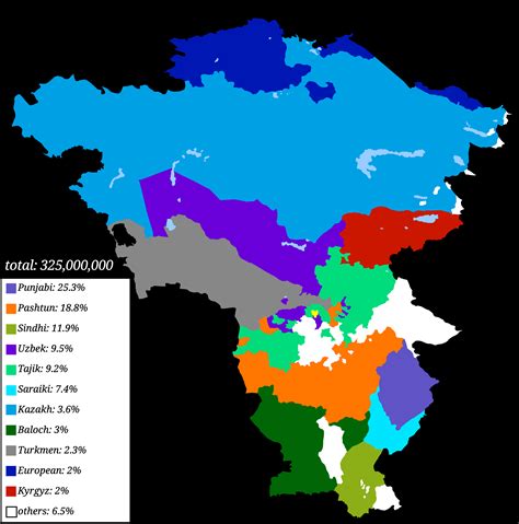 A Ethnic Map Of The Stan Countries (Pakistan, Afghanistan, Uzbekistan, Kazakhstan, Tajikistan ...